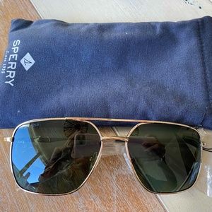Sperry polarized navigator men's sunglasses NEW gold & green